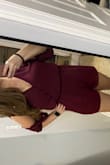This fit perfect, wore it to a bridal shower and got tons of compliments! It's flattering and hides my lower belly. My fiancé loves it as well so possibly wearing it for engagement photos! So comfortable also! I typically wear between a 10-12 and 36FF bust and this fit great and the button to keep the bust closed stayed put without popping open or anything. - Jessica B.