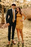 This was a perfect dress for homecoming. Not too short and very nice neckline. The color is a beautiful fall shade of yellow. My daughter was very comfortable in this dress. - Tracy D.