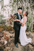 I ordered three dresses for my elopement and to be honest this was my least favorite on but I knew it would photograph beautifully. It comes off more beige in person.
The dress was very stretchy and comfortable. If you're looking for something for a small wedding or photographs I definitely recommend this dress for the price. - Solimar C.