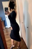This dress is gorgeous! Fit perfectly. The wire in the back kept the shape nicely. It was tight but not uncomfortable at all, very flattering. No slippage or gaping off the back of my shoulders like I was worried about happening. I wore it out with my husband and he LOVED it. I can't wait to wear it over and over again. - Laura C.