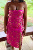 I am a size 14. The x-large fit super tight, which was perfect. The dress had no stretch and also small in the bust area. This was totally the look I was going for. - Sha G.