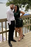 I ordered this dress for a wedding, and at the time of ordering it, my normal size (M) was not available, so I ordered a L. Fortunately, this dress runs a little small, so the large fit me pretty well. It was a little loose in the waist, but it left room for food and comfort. I highly recommend this dress!! I received so many compliments are night! - Haley O.