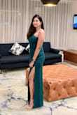 I'm usually skeptical when I buy products that have slit because handling slit dresses are not easy, but didn't face this problem at all with this dress. I was totally comfortable and looks really classy. - Sabarni K.