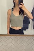 Love the color, the fit, everything. Went a size down and bought in XS. Only issue - I don't want to wear it with a bra because of the back but couldn't wear it in daylight unless you're totally fine with your nipples being visable. Will wear braless in darker situations ;) - Jessica O.