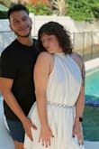 I wore this for my engagement party and did some cute bye-bye pics with my best friend before he starts travel nursing; wanted to share!
It is such a cute dress. Very elegant, I did pair it with a belt because on my body it looked like a garbage bag. But again that's just the body type I have. Once I dressed it up, I felt so so cute. - Alexandra G.