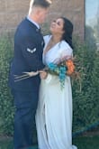 I loved this dress. It fit just right and being a bigger girl I was worried that the large wasn't going to fit me right but it fit perfectly and I could have not chosen a better dress to get married in!! - Ciera B.