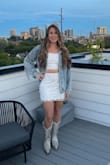 Loved this outfit because it is two pieces. I'm tall so dresses like this are usually way to short on my backside but because it was two pieces I didn't have to deal with pulling it down all night! Wore it for my bachelorette party and it was amazing !! - Gina D.