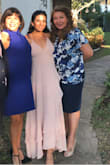 This dress is amazing. I wore it in blush pink to a summer wedding. The slit is just right and helped me get through the outdoor ceremony. You can make the top half tighter or looser thanks to the adjustable straps. The back is sexy. The material is nice. Slightly too sheer to go bra-less but perfect for some boob covers. I would consider myself a tomboy, but this dress made me feel so feminine and divine. It was comfortable enough to eat, drink and dance in. With heels it is the perfect length, not too long, just barely touches the floor. I got so many compliments! I love it so much I ordered it in emerald for a fall wedding! - Katherine S.