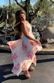 Flowey, soft, elegant and flattering. I highly recommend it. You can wear it to all formal and semi-formal occasions and get tons of compliments. Go for it, totally worth its value. - Nataly R.
