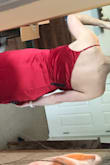I sized up after reading reviews and wish I hadn't. This dress didn't sit well on my body. I felt like the strap/shoulder part looked strange from the back. I ended up returning. - Chelsey B.
