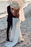 First of all, I don't ever leave any reviews for anything, but I loved my dress so much that I want to help any future brides on the fence. I used it for our civil beach elopement wedding, and knowing I would get a probably a more expensive dress in a few months when we do the religious ceremony /reception , budget was a concern but at the same time I wanted a dress that looks great for pictures. I WASN'T DISAPOINTED ! it looks very expensive, the material is gorgeous, you don't need a bra due to the shape of the bustier and you can tighten it with the straps, and the back train makes your behind looks amazing . I ordered a size up after reading the reviews and it does run a little small, I usually wear size 4 and the size 6 was tight but perfect, I wouldn't change the size . it is a dreamy dress especially with the wind. i recommence 100%!!!! - Chloe T.