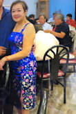 I ordered in blue for our 45th-anniversary theme which is sapphire! Got a lot of compliments. My normal size is S. The bust fits me only need to make the hips tighten a few inches and shorten the hemline since I am not tall. My dressmaker used the fabric for the shoulder straps so I am more comfortable and safe to dance. - Khue N.