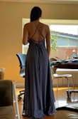 I absolutely love this dress!! Lulus never fails and always has the perfect dress with the most perfect fit and the best price. The slit is not too much as there's a layer of fabric either to have it show or not. Adjustable straps make it a great fit too! So happy!! - Isabella N.