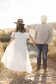 This dress is such a dream. I ordered a size medium and it fit perfectly with my 20 week baby bump. - Nancy G.