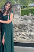 Radiant Charisma Sage Brush Chiffon Ruched Tie-Strap Maxi Dress