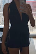 Milos Navy Blue Convertible Halter Romper
