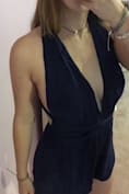Milos Navy Blue Convertible Halter Romper