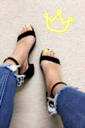 harper natural suede ankle strap heels