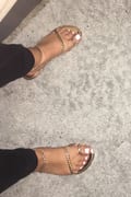 mirela gold flat sandals