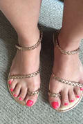 mirela gold flat sandals