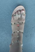 lucite studded gladiator sandals