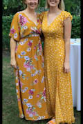 Lovely Mustard Yellow Floral Print Dress - Floral Maxi Dress