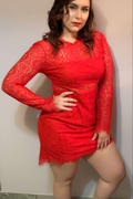Appetite for Seduction Red Lace Long Sleeve Dress