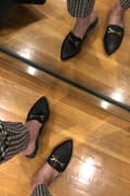 Antonia Black Faux Fur Loafer Slides
