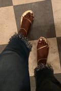 mirela gold flat sandals