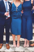 Fall in Love Teal Blue Satin Midi Wrap Dress