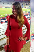 Center of Attention Red Flounce Sleeve Dress