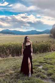Romantically Speaking Black Cowl Lace-Up Maxi Dress