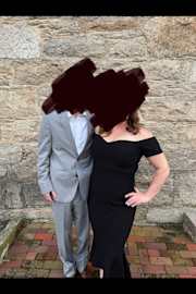 How Much I Care Black Off-the-Shoulder Midi Dress