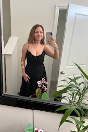 Romantically Speaking Black Cowl Lace-Up Maxi Dress