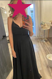 Romantically Speaking Black Cowl Lace-Up Maxi Dress