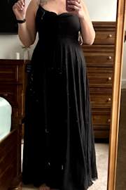 Romantically Speaking Black Cowl Lace-Up Maxi Dress