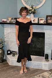 How Much I Care Black Off-the-Shoulder Midi Dress