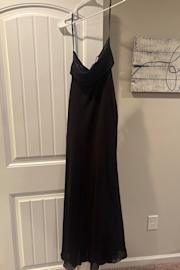 Romantically Speaking Black Cowl Lace-Up Maxi Dress