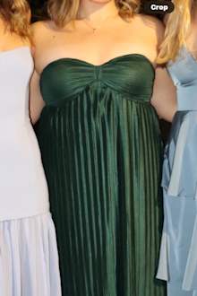 whimsical beauty emerald green satin plisse strapless maxi dress Reviews Dresses. Dresses: Long please size down Crystal trim:Silver Maternity Skye Satin Dress Teal