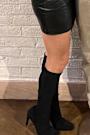 Loriah Black Suede Square Toe Knee High Boots