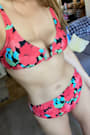 Catch Some Waves Black Multi Floral High-Cut Bikini Bottoms