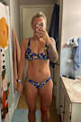 Shore-ly Yours Dark Purple Floral High-Cut Bikini Bottoms