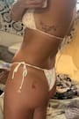 Paris White Seashell Print Side-Tie Cheeky Bikini Bottoms