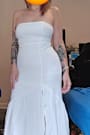 Captivating Spirit White Strapless Dress and Scarf Set