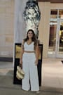 Chic and Sophisticated Ivory Tweed Cropped Tank Top