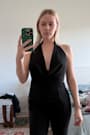 Stacey Black Backless Halter Neck Top