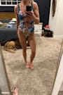 Bolonia Blue Multi Paisley Cutout One-Piece Swimsuit