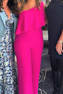Flawless Vibes Magenta One-Shoulder Tiered Wide-Leg Jumpsuit