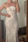 Valeria White Lace Strapless Bustier Maxi Dress