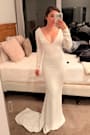 Extravagant Love White Backless Long Sleeve Ruched Maxi Dress